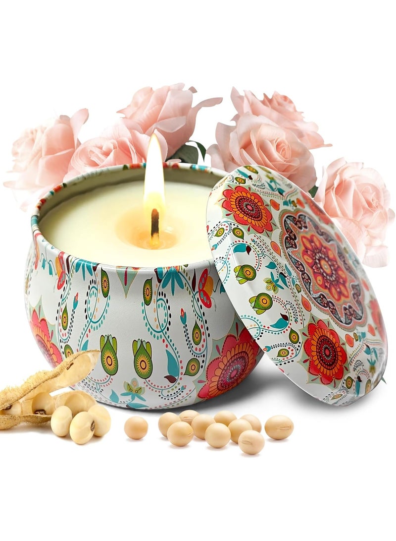 A fragrant scented candle in a tin box with an elegant tent-style design - Image 1